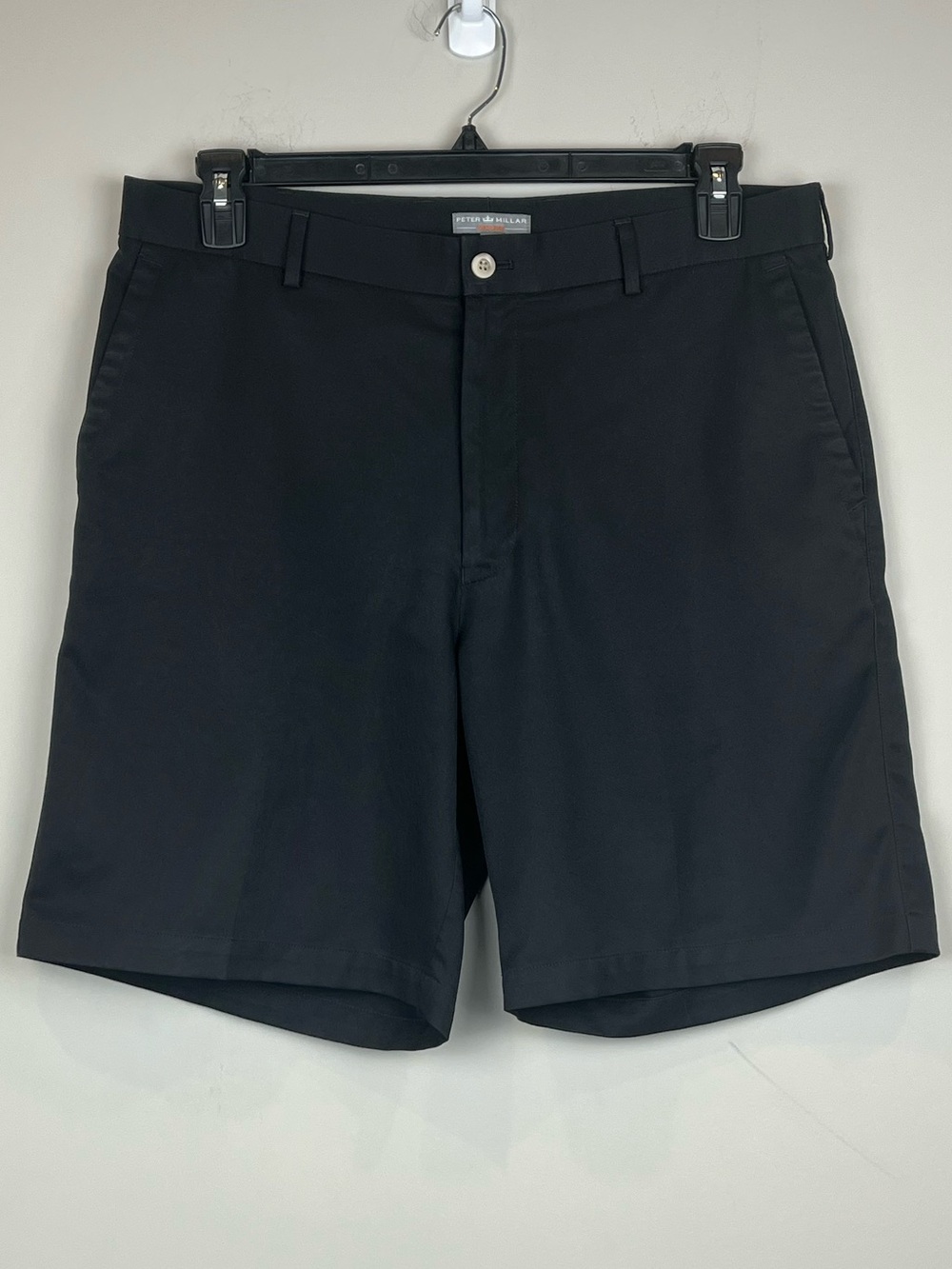 Peter Millar Crown Wicking Sport Mens Black Performance Golf Shorts Size 36